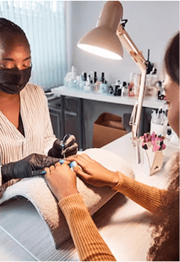 Nail treatment in progress